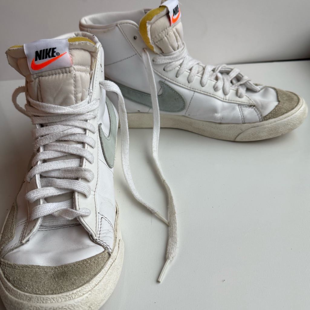 Nike White Retro Hi Top Leather Sneakers